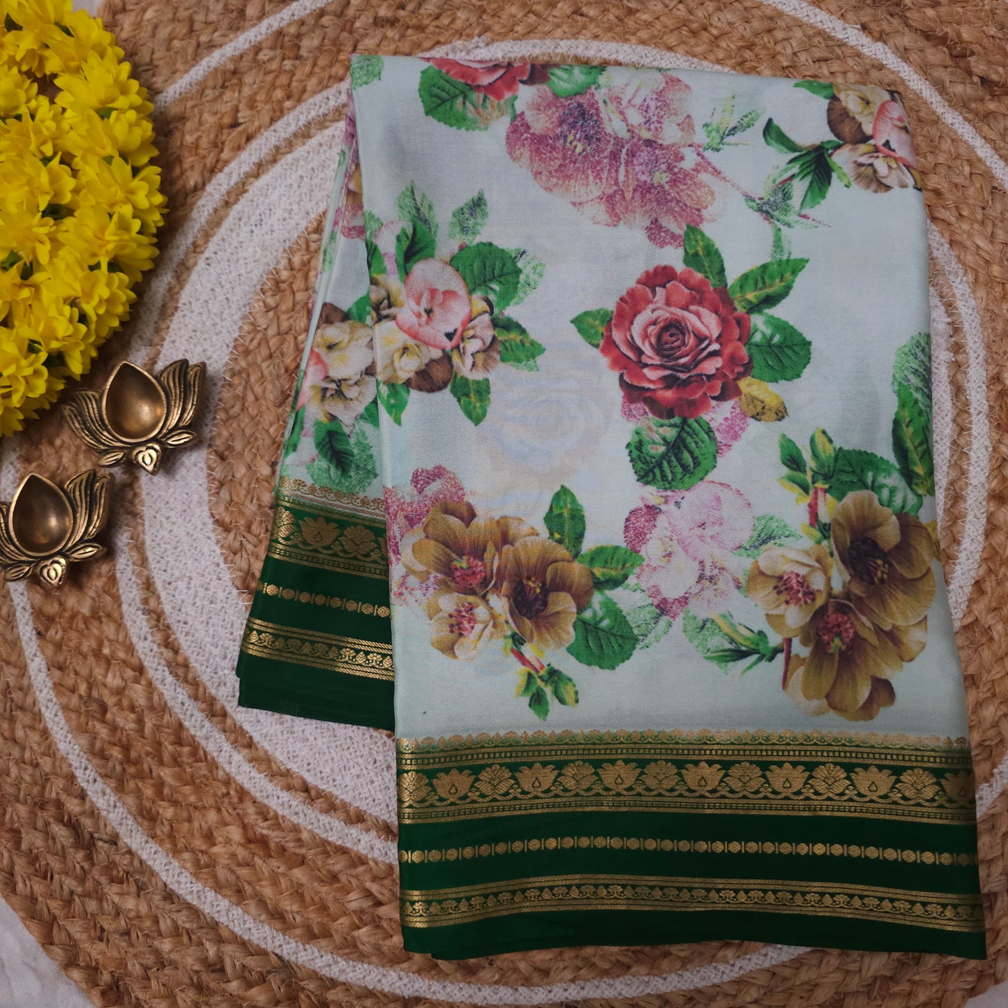 Mysore Crepe Print Silk Saree