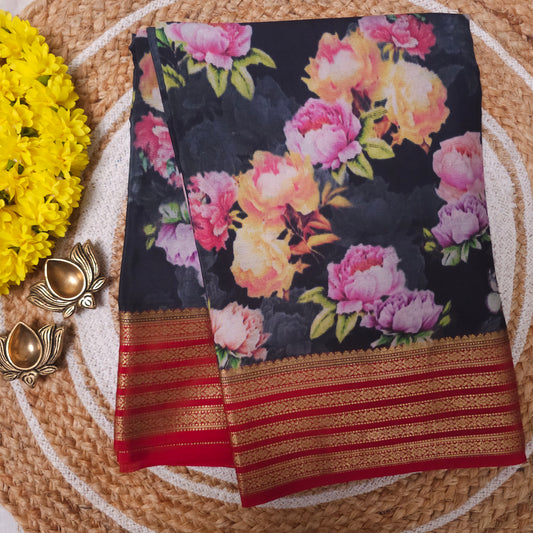 Mysore Crepe Print Silk Saree