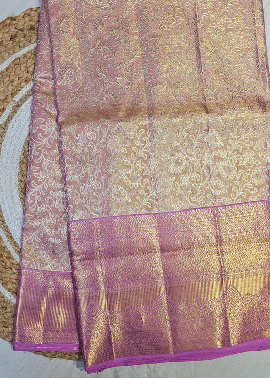 Pink Kanchi Tissue Silk Saree