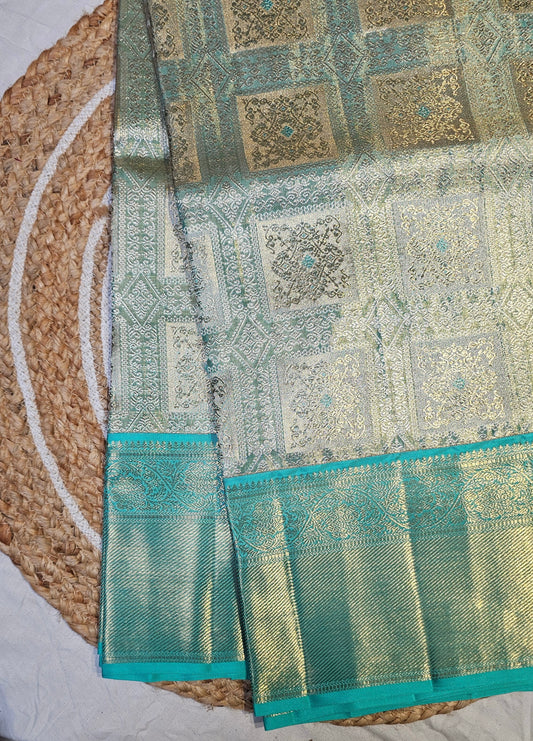 Blue Kanchi Tissue Silk Saree