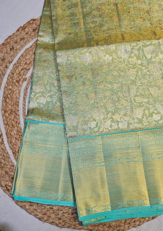 Green Kanchi Tissue Silk Saree