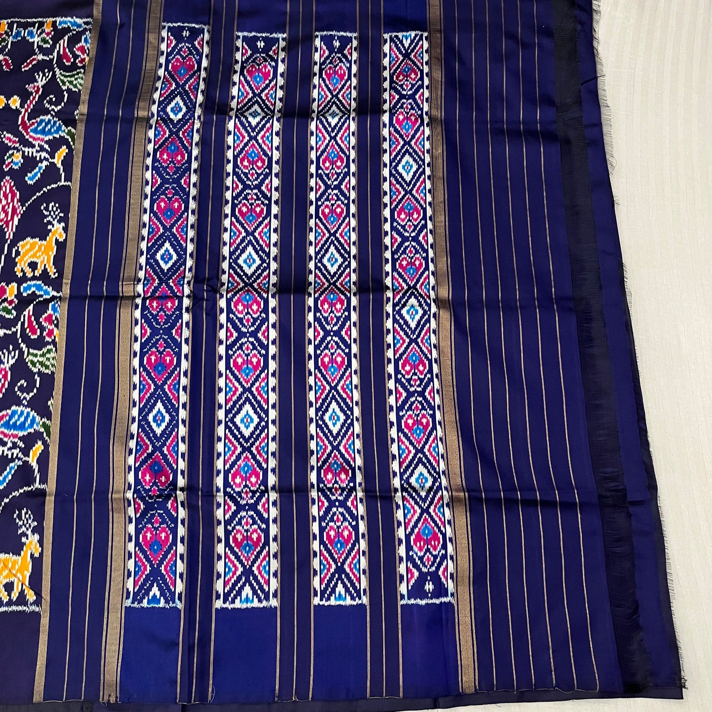 Navy Blue Patola Silk Saree