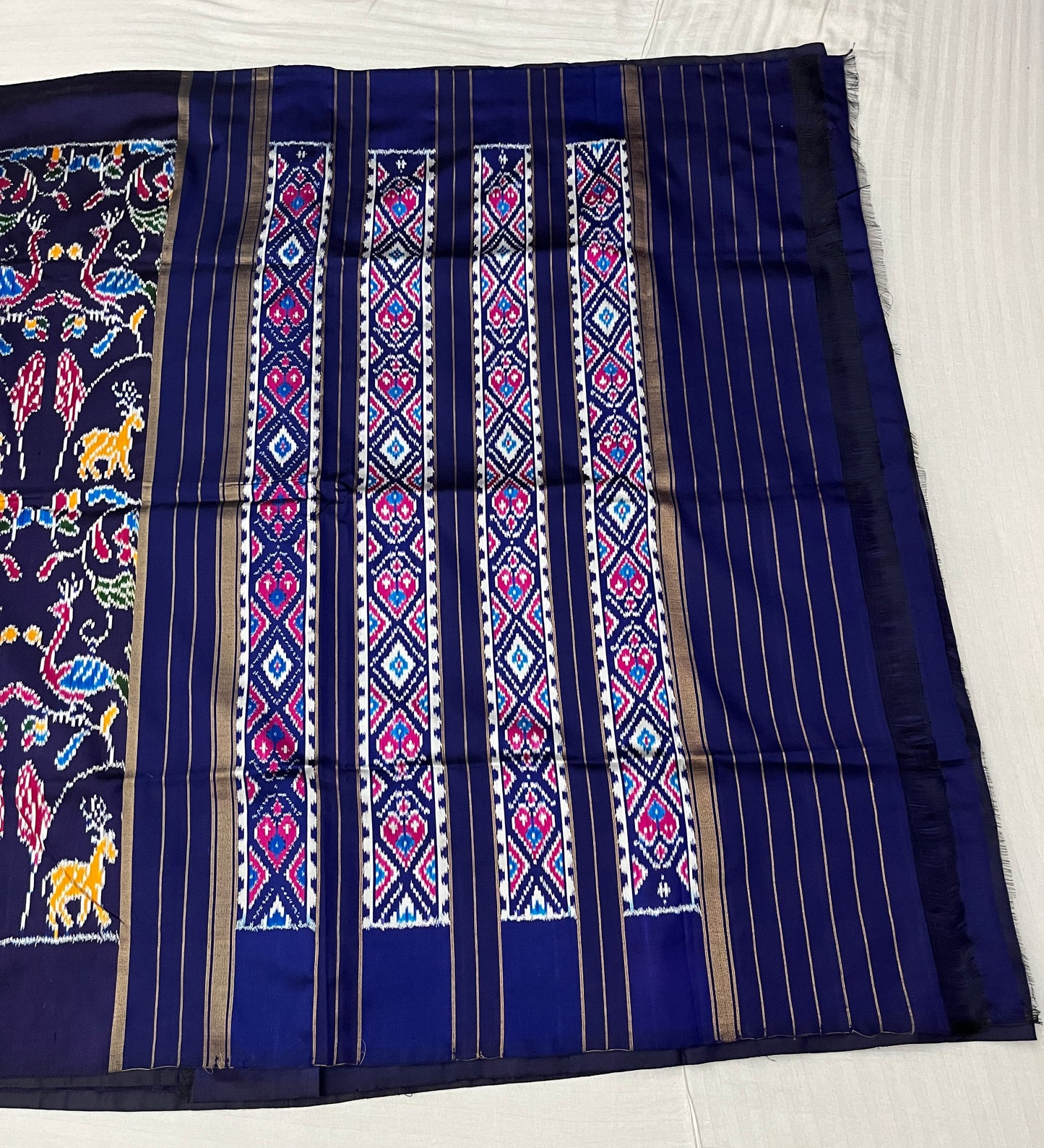 Navy Blue Patola Silk Saree