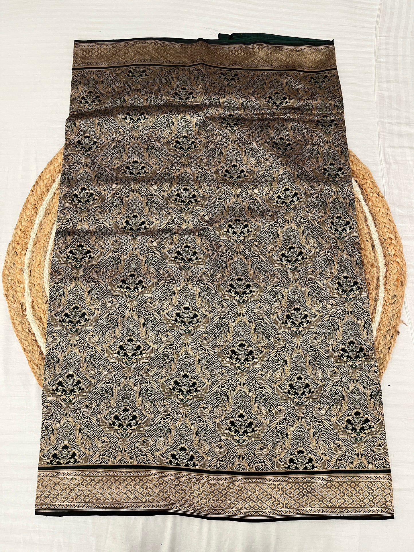 Dark Green Katan Silk Saree