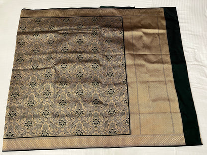 Dark Green Katan Silk Saree