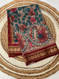 Brown and Red Kalamkari Silk Saree