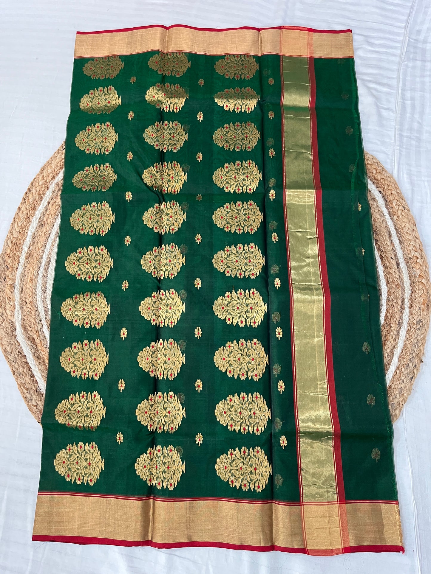 Green Katan Silk Saree