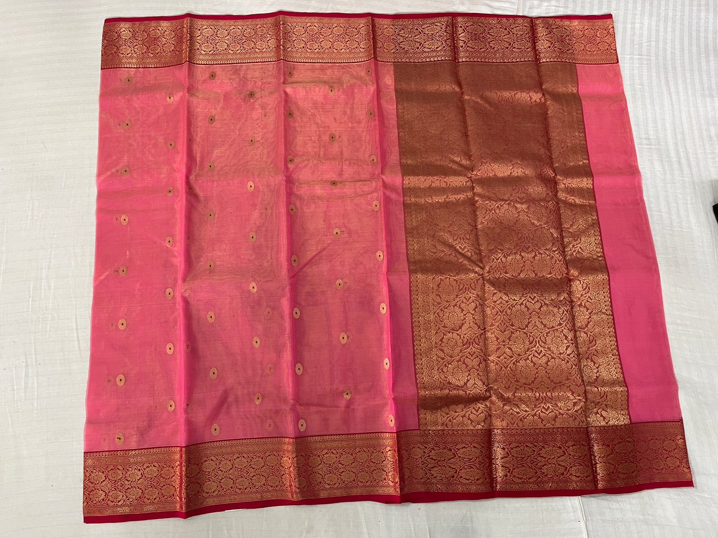 Pink Silk Katan Tissue Saree