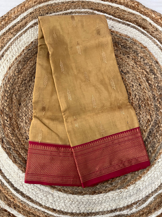 Gold Silk Katan Tissue Saree