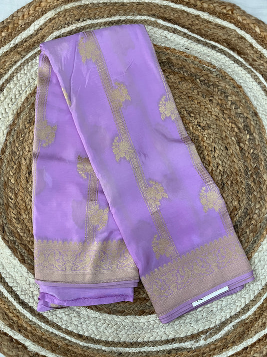 Purple Crepe Saree